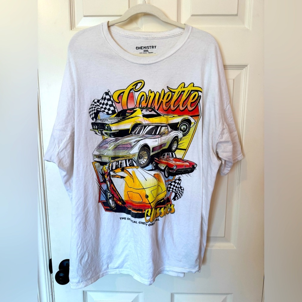 Corvette Classic The Official Chevy Original White Graphic Tee